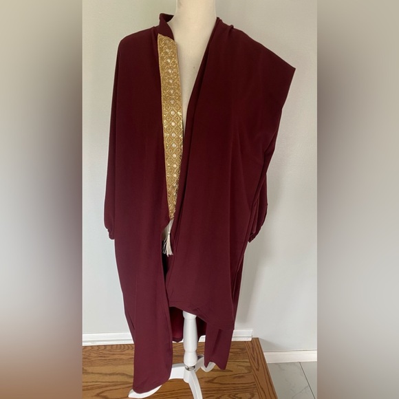 Women modest burgundy cardigan and pant set L/XL - Picture 4 of 9